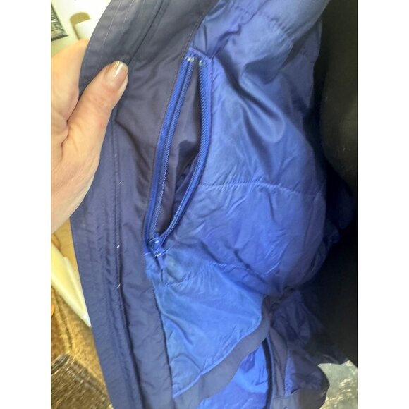 Lands End Mens Navy Water-Resistant Medium Weight Hooded Jacket L/T 42-44 Lined - Picture 13 of 13